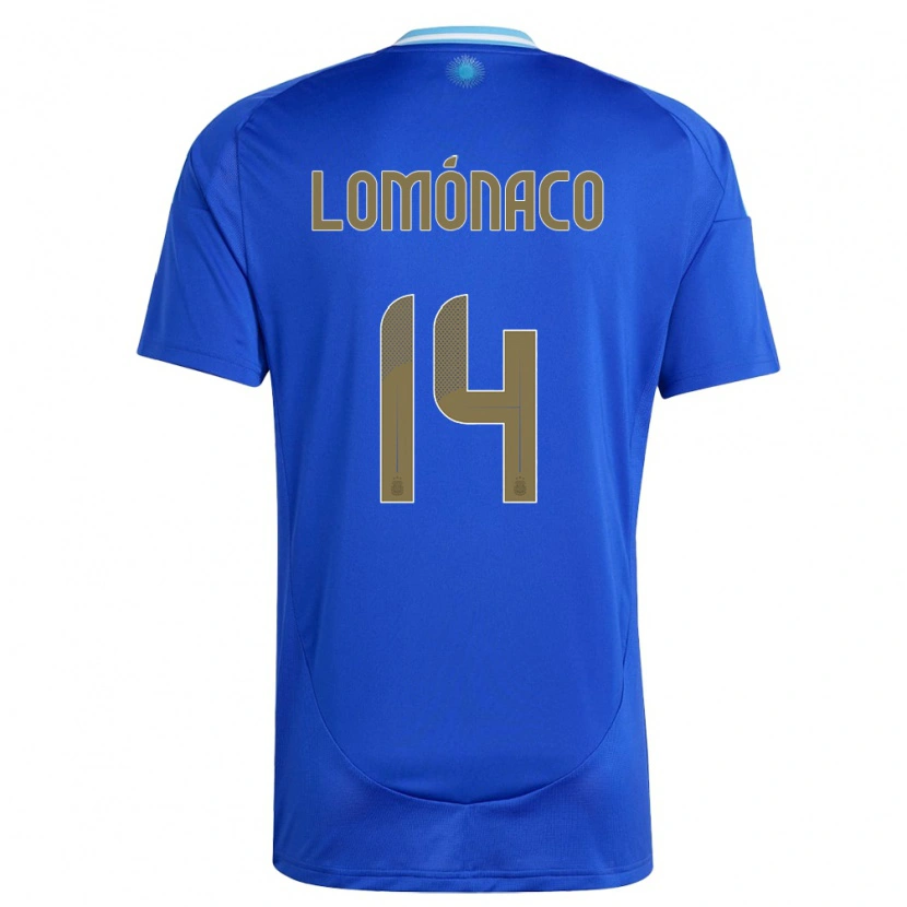Danxen Dzieci Argentyna Kevin Lomónaco #14 Niebieski Wyjazdowa Koszulka 24-26 Koszulki Klubowe