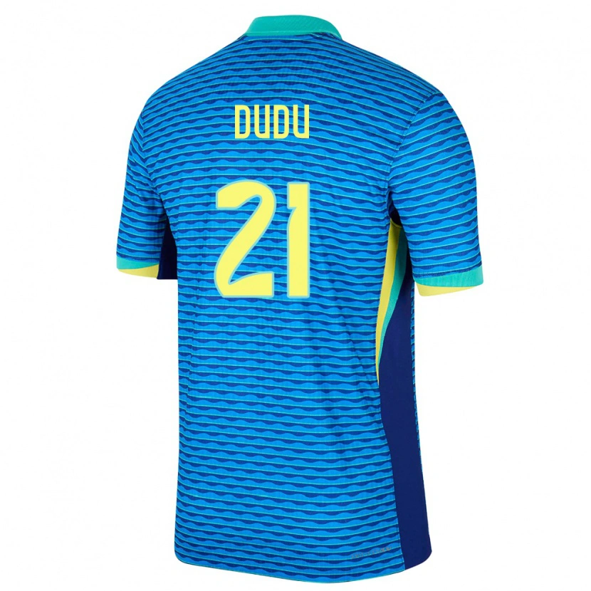 Danxen Dzieci Brazylia Dudu #21 Niebieski Wyjazdowa Koszulka 24-26 Koszulki Klubowe