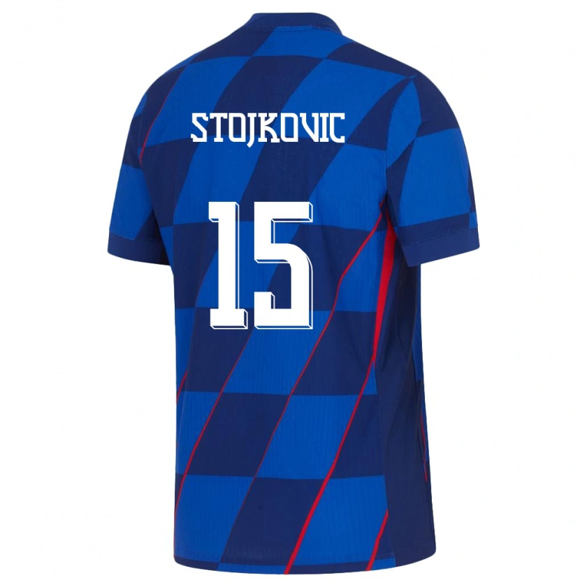 Danxen Dzieci Chorwacja Luka Stojkovic #15 Niebieski Wyjazdowa Koszulka 24-26 Koszulki Klubowe