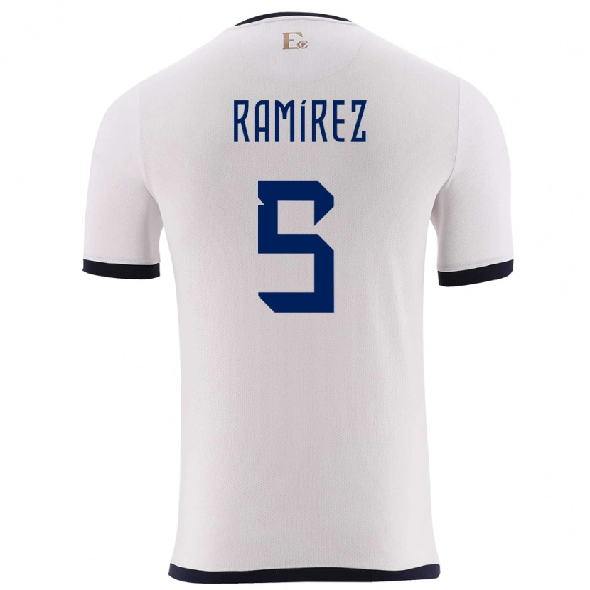 Danxen Dzieci Ecuador Cristian Ramírez #5 Biały Wyjazdowa Koszulka 24-26 Koszulki Klubowe
