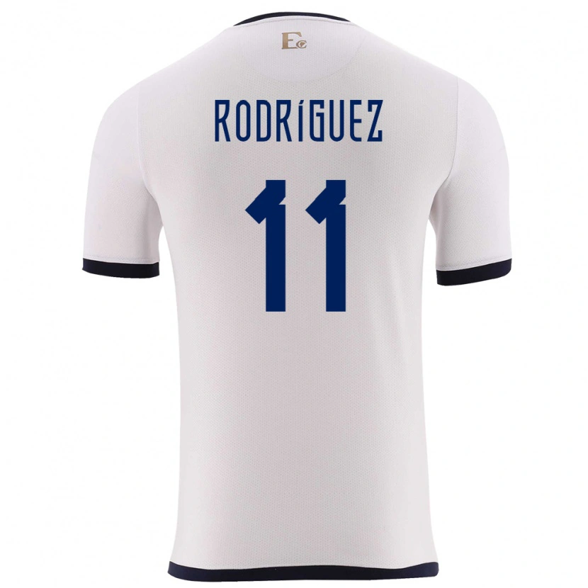 Danxen Dzieci Ecuador Kevin Rodríguez #11 Biały Wyjazdowa Koszulka 24-26 Koszulki Klubowe