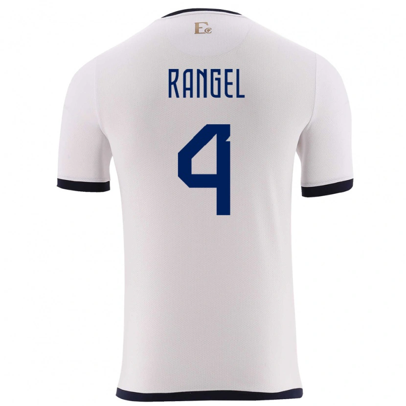 Danxen Dzieci Ecuador Álex Rangel #4 Biały Wyjazdowa Koszulka 24-26 Koszulki Klubowe