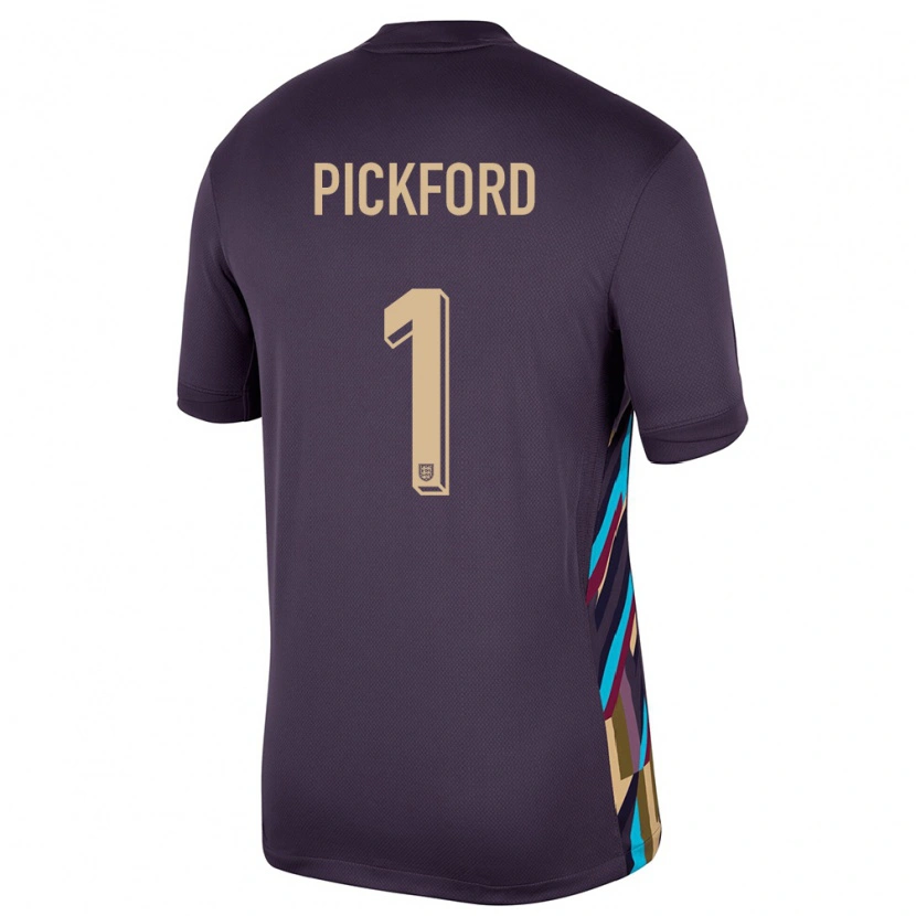 Danxen Dzieci Anglia Jordan Pickford #1 Ciemna Rodzynka Wyjazdowa Koszulka 24-26 Koszulki Klubowe