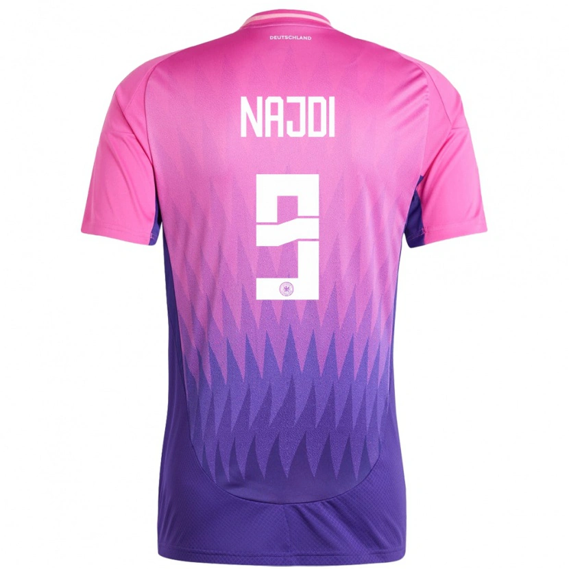 Danxen Dzieci Niemcy Ahmad Najdi #9 Różowy Fiolet Wyjazdowa Koszulka 24-26 Koszulki Klubowe