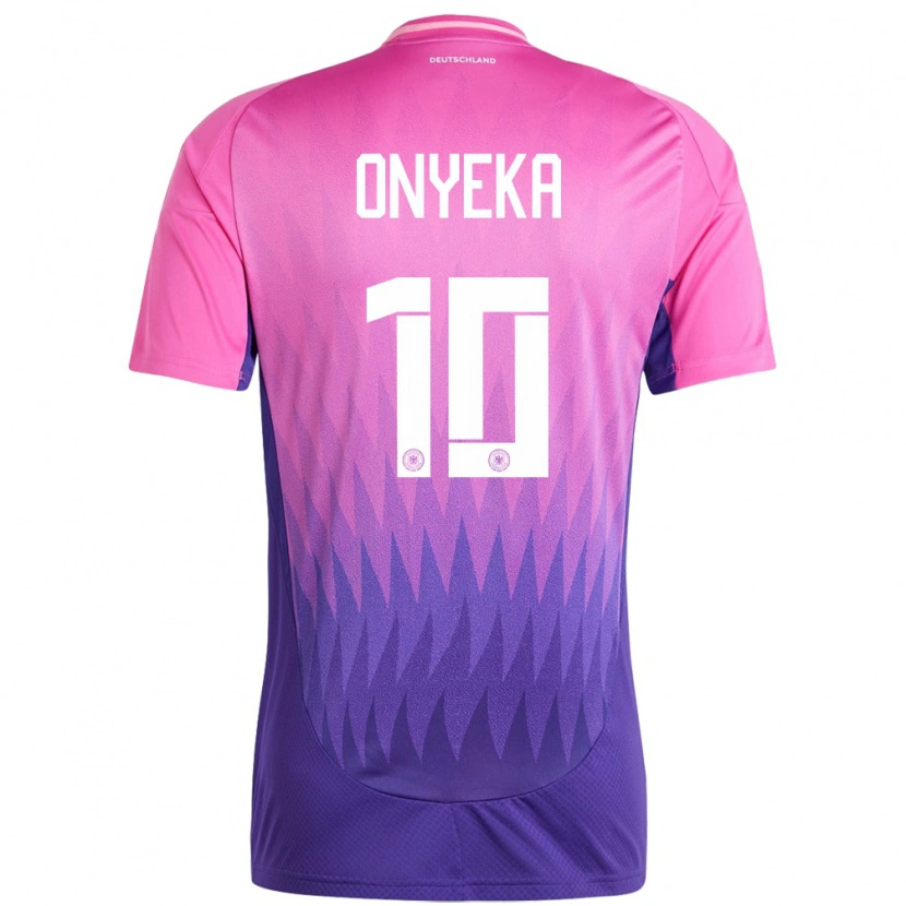Danxen Dzieci Niemcy Francis Onyeka #10 Różowy Fiolet Wyjazdowa Koszulka 24-26 Koszulki Klubowe