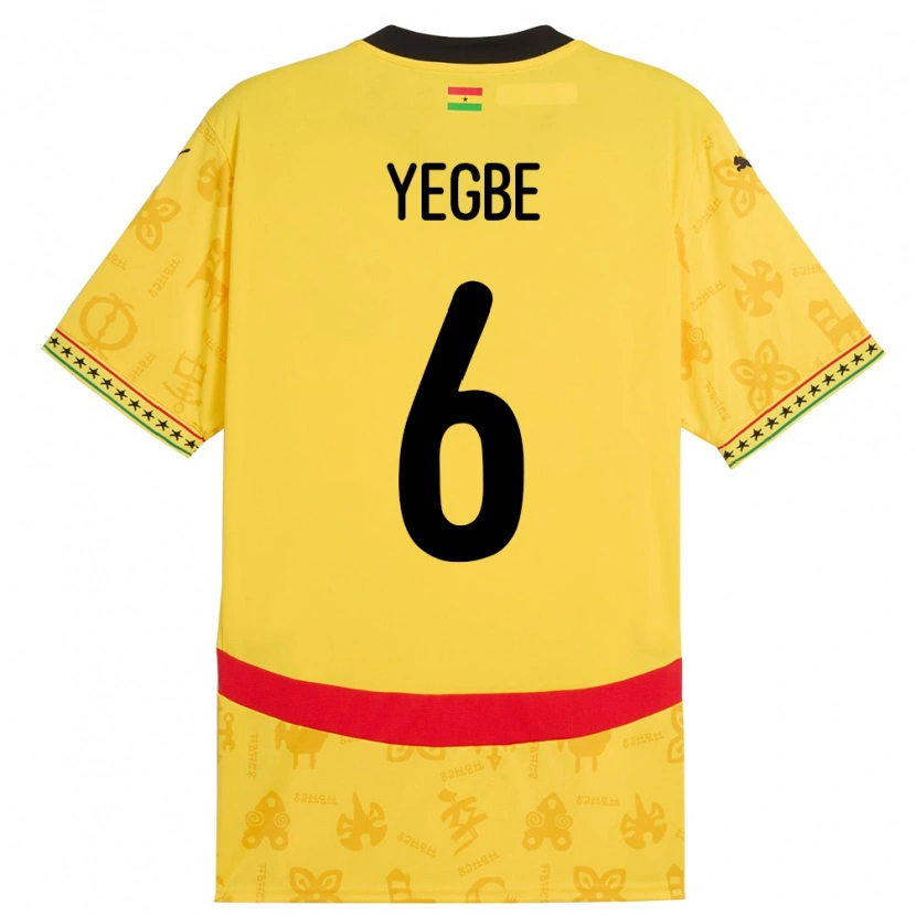 Danxen Dzieci Ghana Terry Yegbe #6 Żółty Wyjazdowa Koszulka 24-26 Koszulki Klubowe