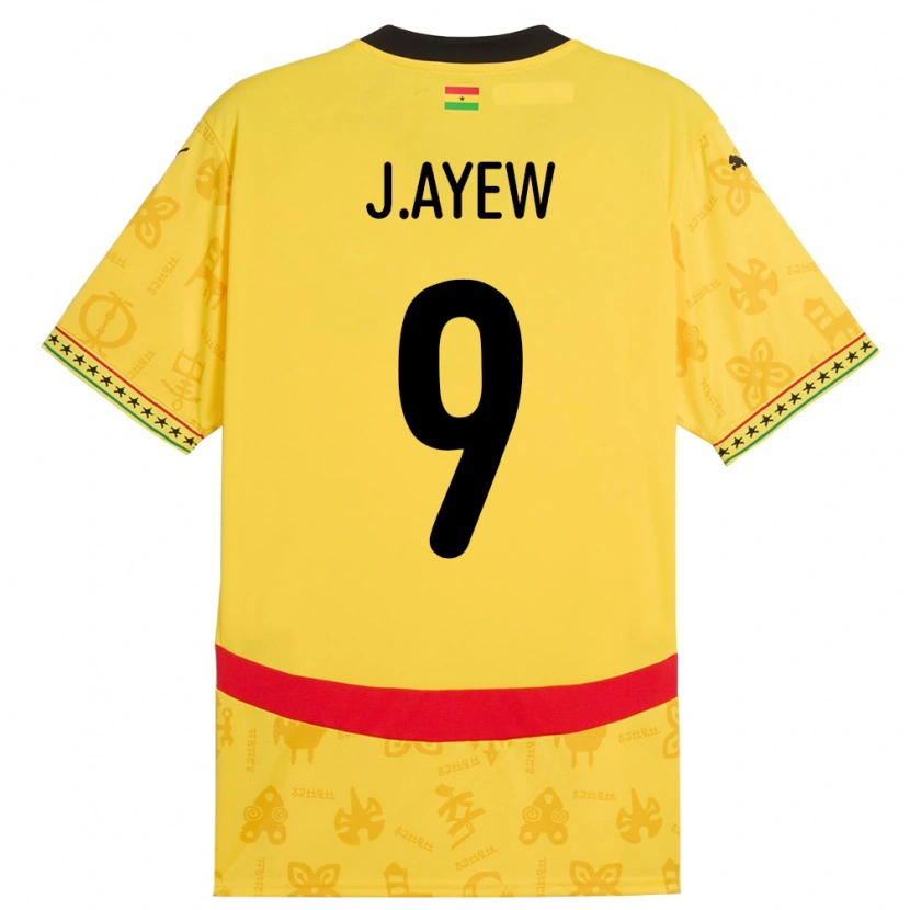 Danxen Dzieci Ghana Jordan Ayew #9 Żółty Wyjazdowa Koszulka 24-26 Koszulki Klubowe