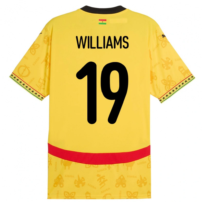 Danxen Dzieci Ghana Iñaki Williams #19 Żółty Wyjazdowa Koszulka 24-26 Koszulki Klubowe