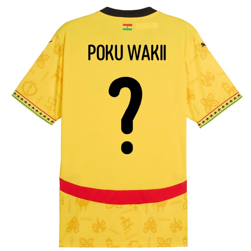 Danxen Dzieci Ghana Godfred Poku Wakii #0 Żółty Wyjazdowa Koszulka 24-26 Koszulki Klubowe