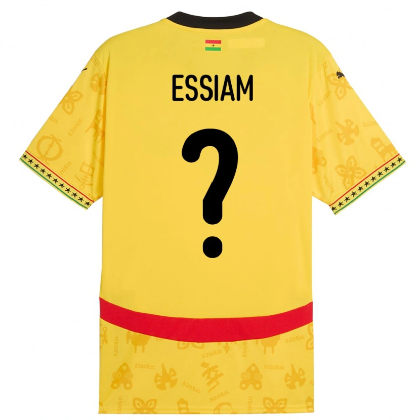 Danxen Dzieci Ghana Emmanuel Essiam #0 Żółty Wyjazdowa Koszulka 24-26 Koszulki Klubowe