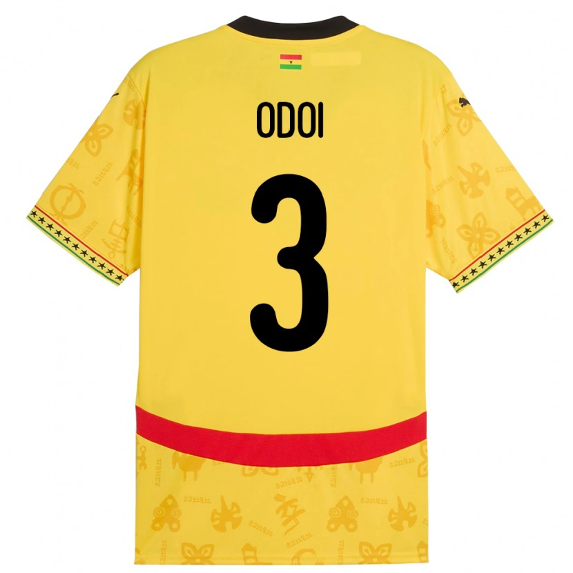 Danxen Dzieci Ghana Denis Odoi #3 Żółty Wyjazdowa Koszulka 24-26 Koszulki Klubowe