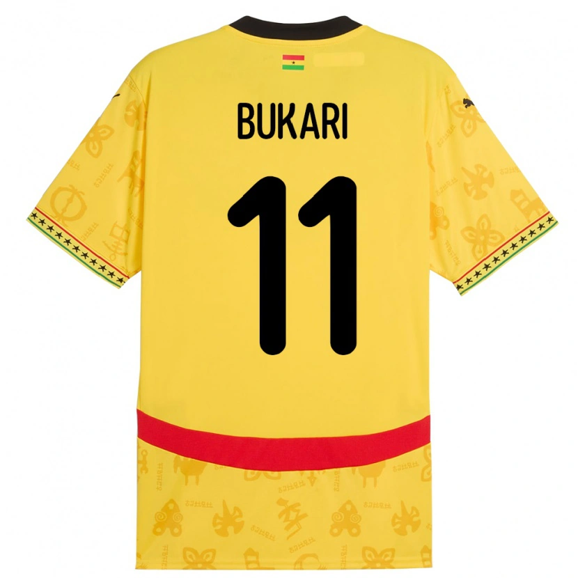 Danxen Dzieci Ghana Osman Bukari #11 Żółty Wyjazdowa Koszulka 24-26 Koszulki Klubowe