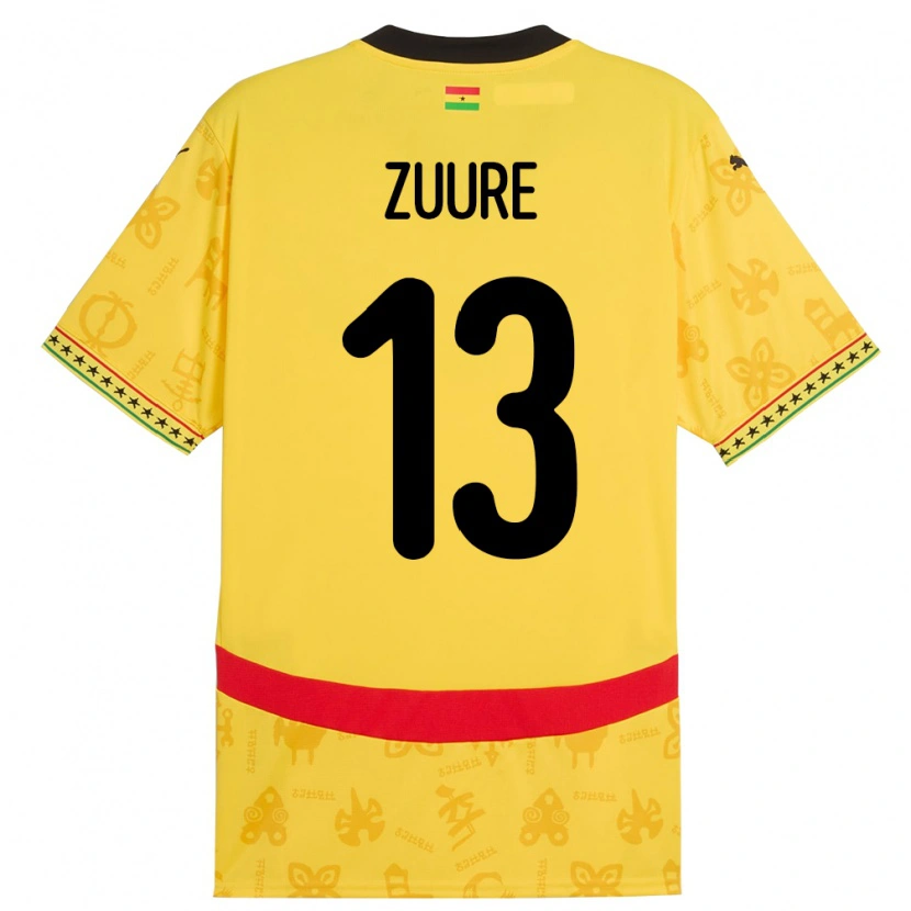 Danxen Dzieci Ghana Moses Salifu Bawa Zuure #13 Żółty Wyjazdowa Koszulka 24-26 Koszulki Klubowe
