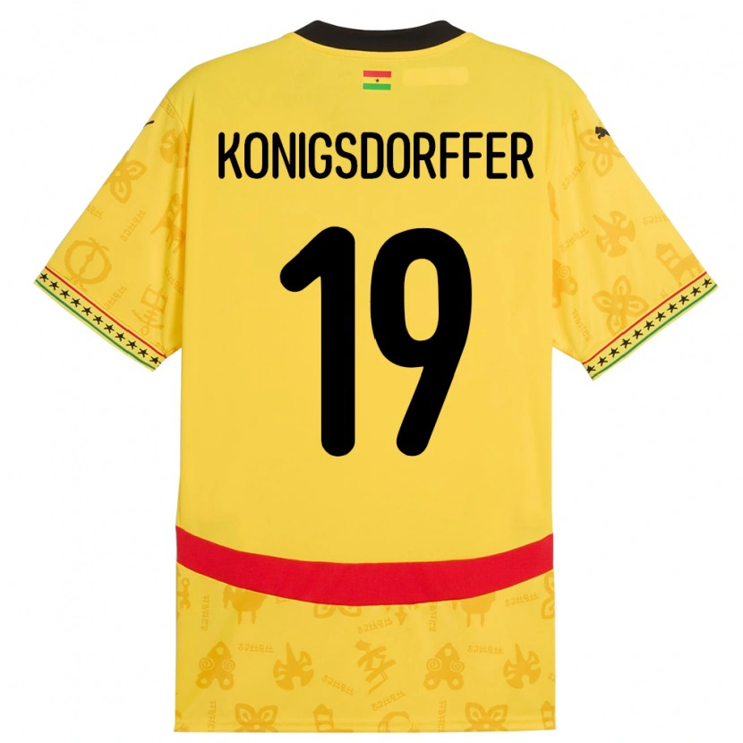 Danxen Dzieci Ghana Ransford-Yeboah Konigsdorffer #19 Żółty Wyjazdowa Koszulka 24-26 Koszulki Klubowe