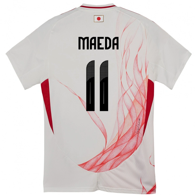 Danxen Dzieci Japonia Daizen Maeda #11 Biały Wyjazdowa Koszulka 24-26 Koszulki Klubowe