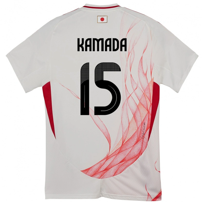 Danxen Dzieci Japonia Daichi Kamada #15 Biały Wyjazdowa Koszulka 24-26 Koszulki Klubowe