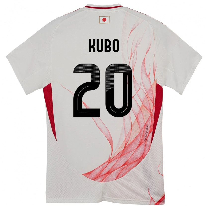 Danxen Dzieci Japonia Takefusa Kubo #20 Biały Wyjazdowa Koszulka 24-26 Koszulki Klubowe