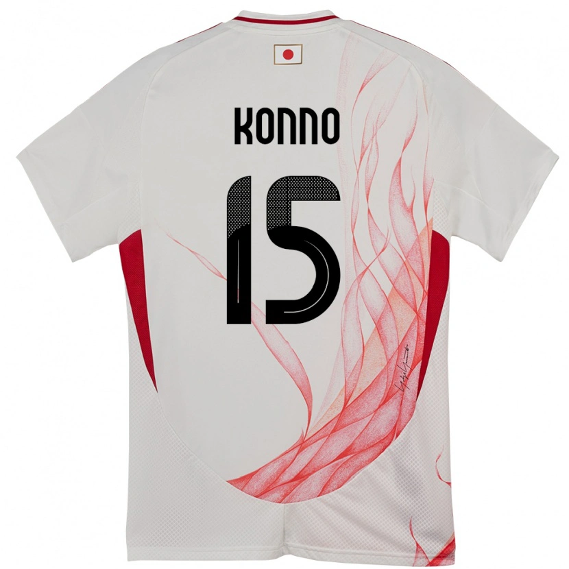 Danxen Dzieci Japonia Ibuki Konno #15 Biały Wyjazdowa Koszulka 24-26 Koszulki Klubowe