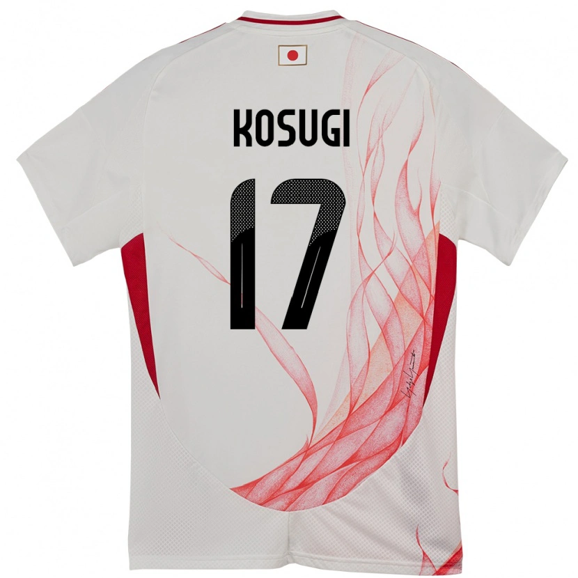 Danxen Dzieci Japonia Keita Kosugi #17 Biały Wyjazdowa Koszulka 24-26 Koszulki Klubowe