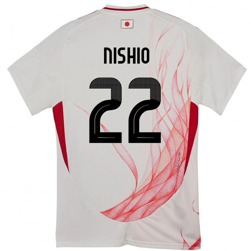Danxen Dzieci Japonia Ryuya Nishio #22 Biały Wyjazdowa Koszulka 24-26 Koszulki Klubowe