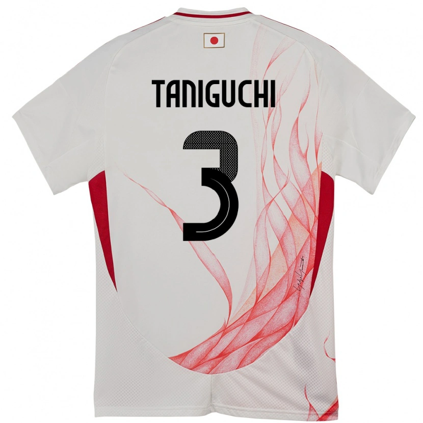 Danxen Dzieci Japonia Shogo Taniguchi #3 Biały Wyjazdowa Koszulka 24-26 Koszulki Klubowe