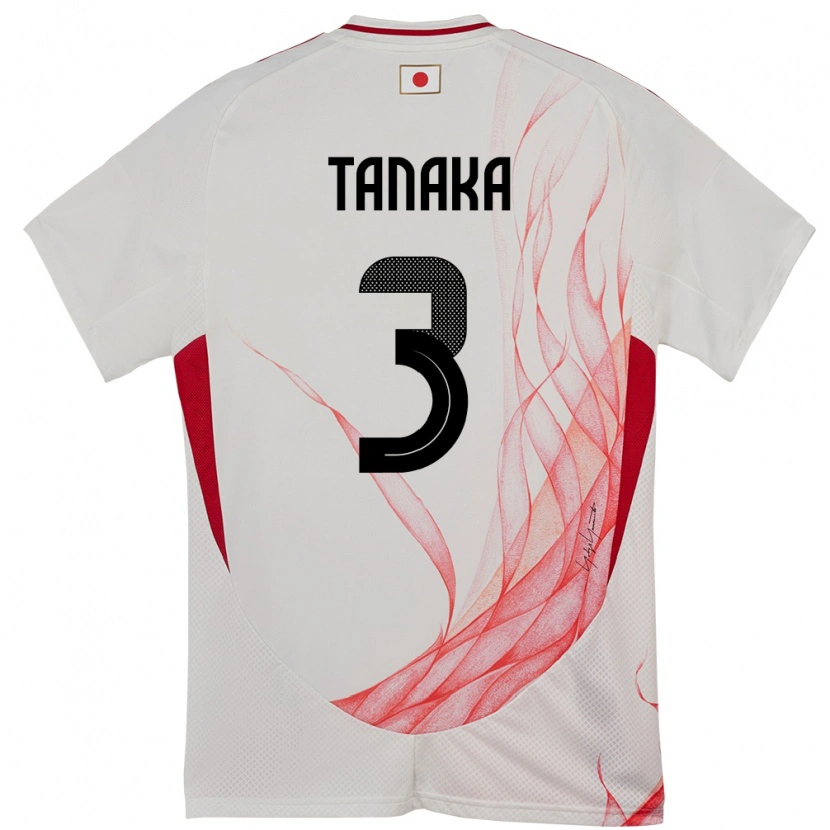 Danxen Dzieci Japonia Hayato Tanaka #3 Biały Wyjazdowa Koszulka 24-26 Koszulki Klubowe