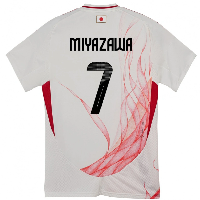 Danxen Dzieci Japonia Hinata Miyazawa #7 Biały Wyjazdowa Koszulka 24-26 Koszulki Klubowe