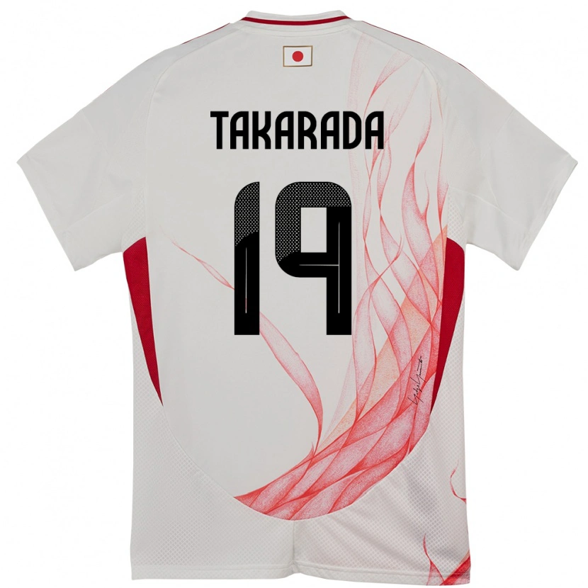 Danxen Dzieci Japonia Saori Takarada #19 Biały Wyjazdowa Koszulka 24-26 Koszulki Klubowe