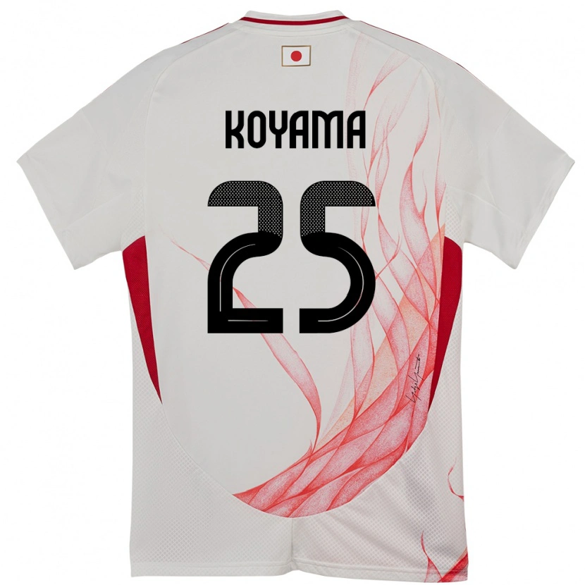 Danxen Dzieci Japonia Shinomi Koyama #25 Biały Wyjazdowa Koszulka 24-26 Koszulki Klubowe