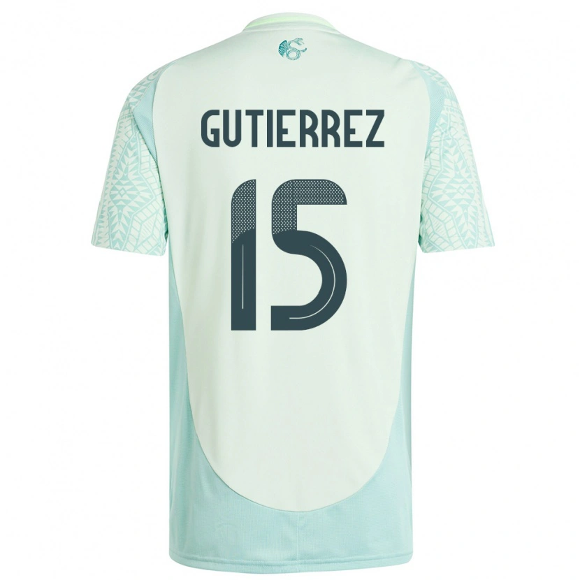 Danxen Dzieci Meksyk Alexis Gutiérrez #15 Lniana Zieleń Wyjazdowa Koszulka 24-26 Koszulki Klubowe