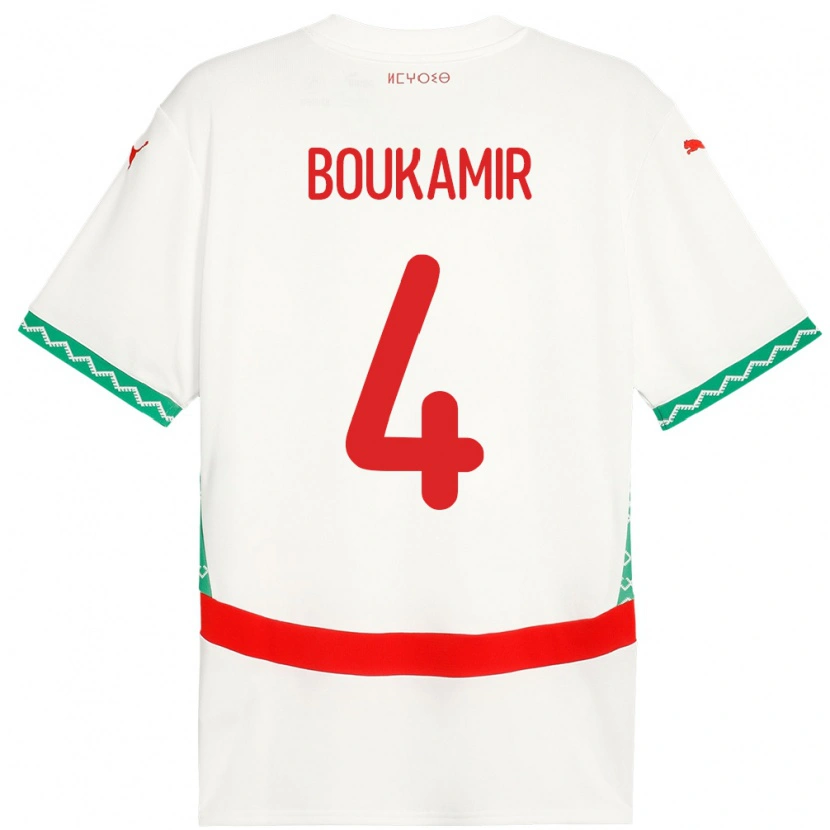 Danxen Dzieci Maroko Mehdi Boukamir #4 Biały Wyjazdowa Koszulka 24-26 Koszulki Klubowe