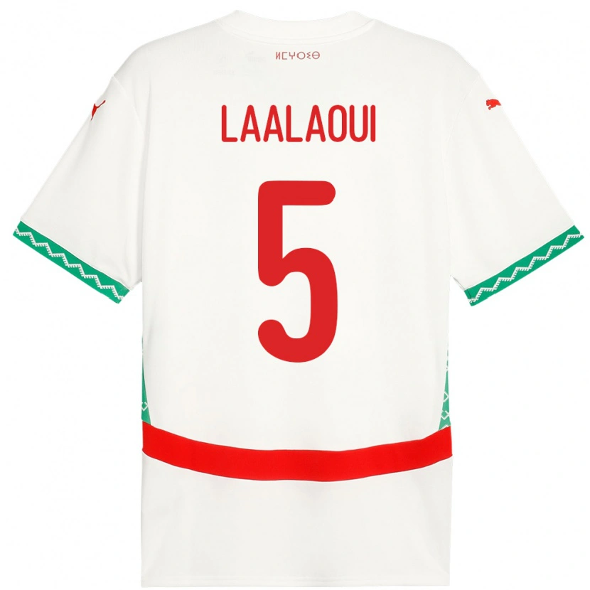 Danxen Dzieci Maroko Reda Laalaoui #5 Biały Wyjazdowa Koszulka 24-26 Koszulki Klubowe