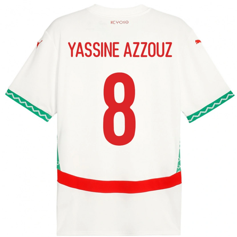 Danxen Dzieci Maroko Mohamed Yassine Azzouz #8 Biały Wyjazdowa Koszulka 24-26 Koszulki Klubowe