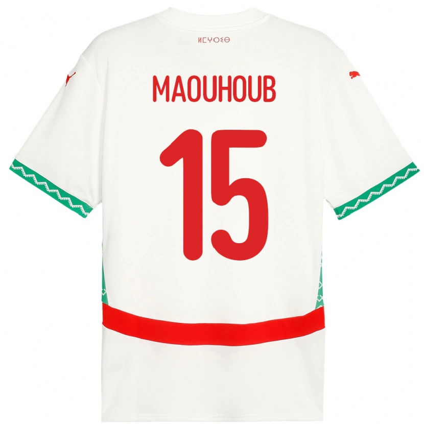 Danxen Dzieci Maroko El Mehdi Maouhoub #15 Biały Wyjazdowa Koszulka 24-26 Koszulki Klubowe