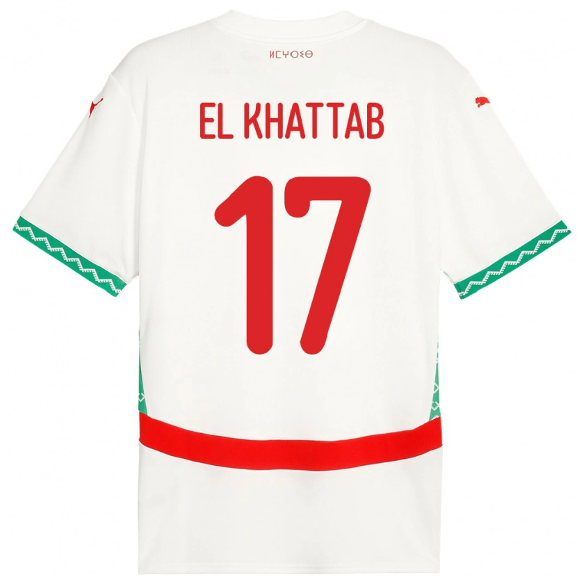 Danxen Dzieci Maroko Omar El Khattab #17 Biały Wyjazdowa Koszulka 24-26 Koszulki Klubowe