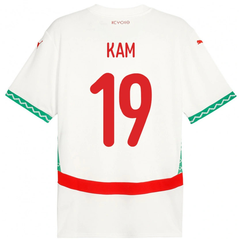 Danxen Dzieci Maroko Othmane Kam #19 Biały Wyjazdowa Koszulka 24-26 Koszulki Klubowe