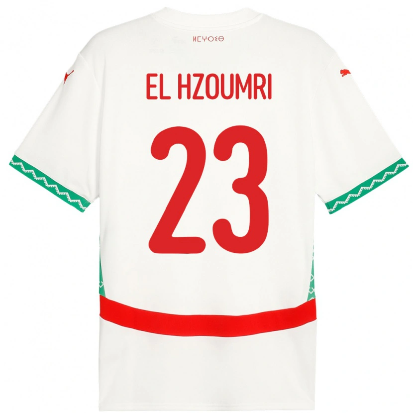 Danxen Dzieci Maroko Yahya El Hzoumri #23 Biały Wyjazdowa Koszulka 24-26 Koszulki Klubowe