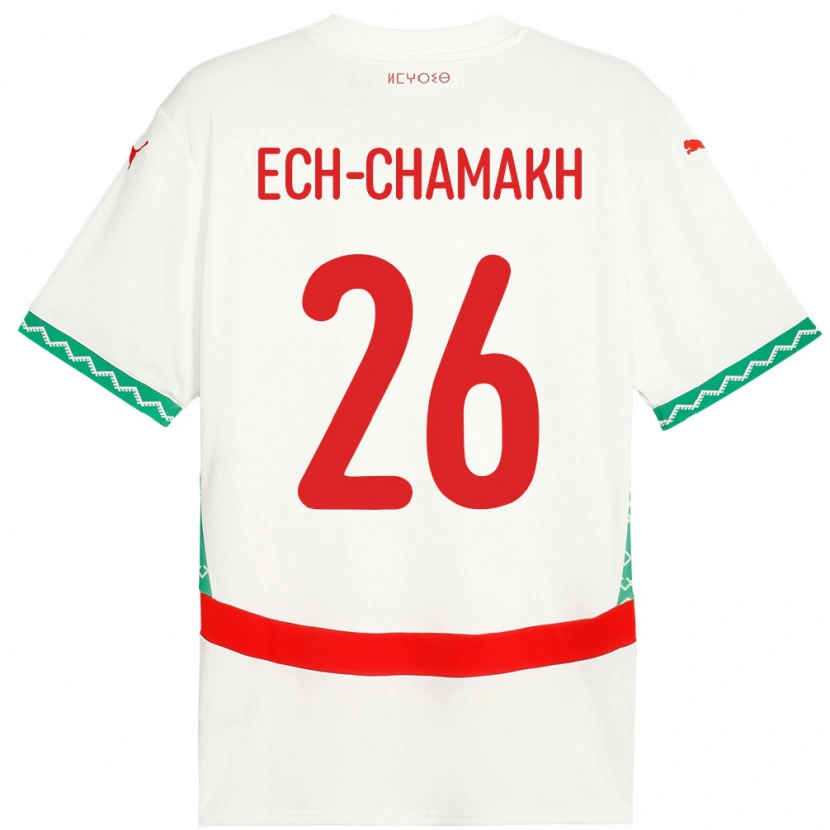 Danxen Dzieci Maroko Jamal Ech-Chamakh #26 Biały Wyjazdowa Koszulka 24-26 Koszulki Klubowe