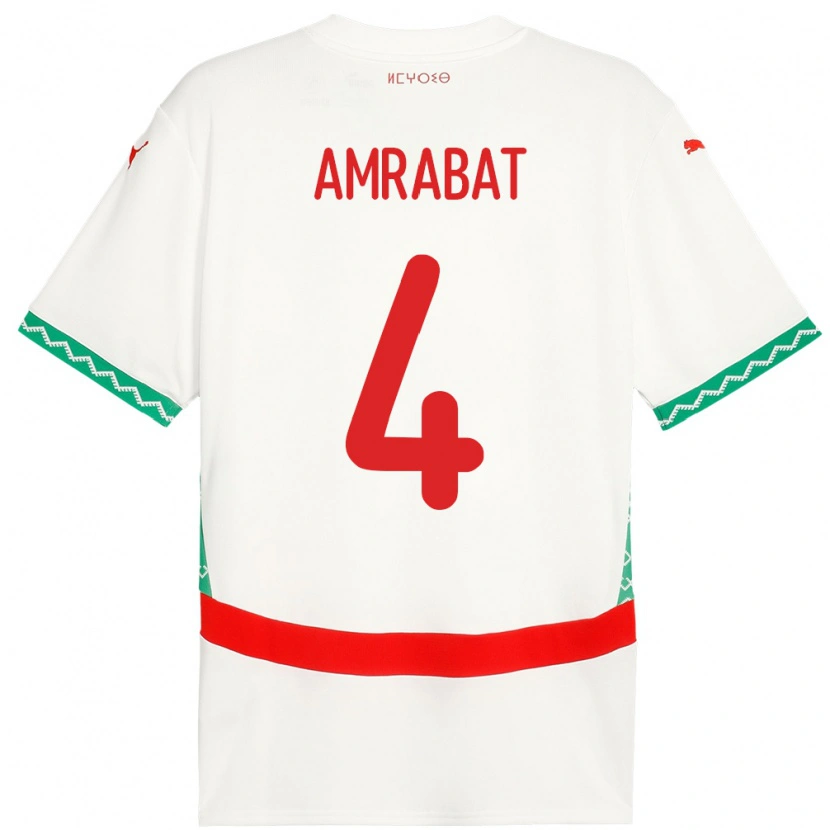Danxen Dzieci Maroko Soufiane Amrabat #4 Biały Wyjazdowa Koszulka 24-26 Koszulki Klubowe