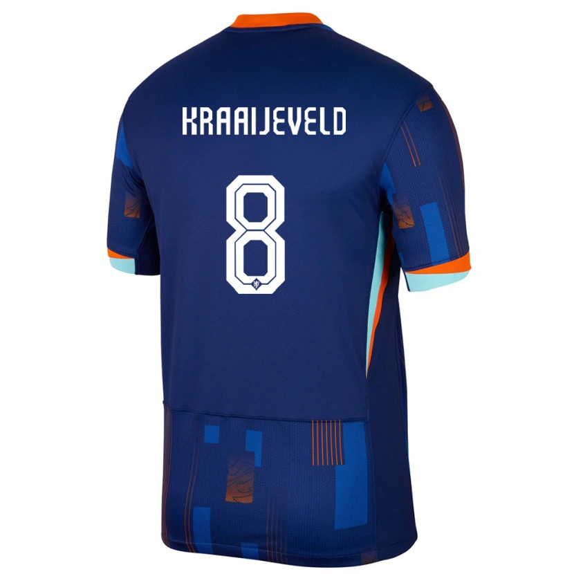 Danxen Dzieci Holandia Thijs Kraaijeveld #8 Niebieski Wyjazdowa Koszulka 24-26 Koszulki Klubowe