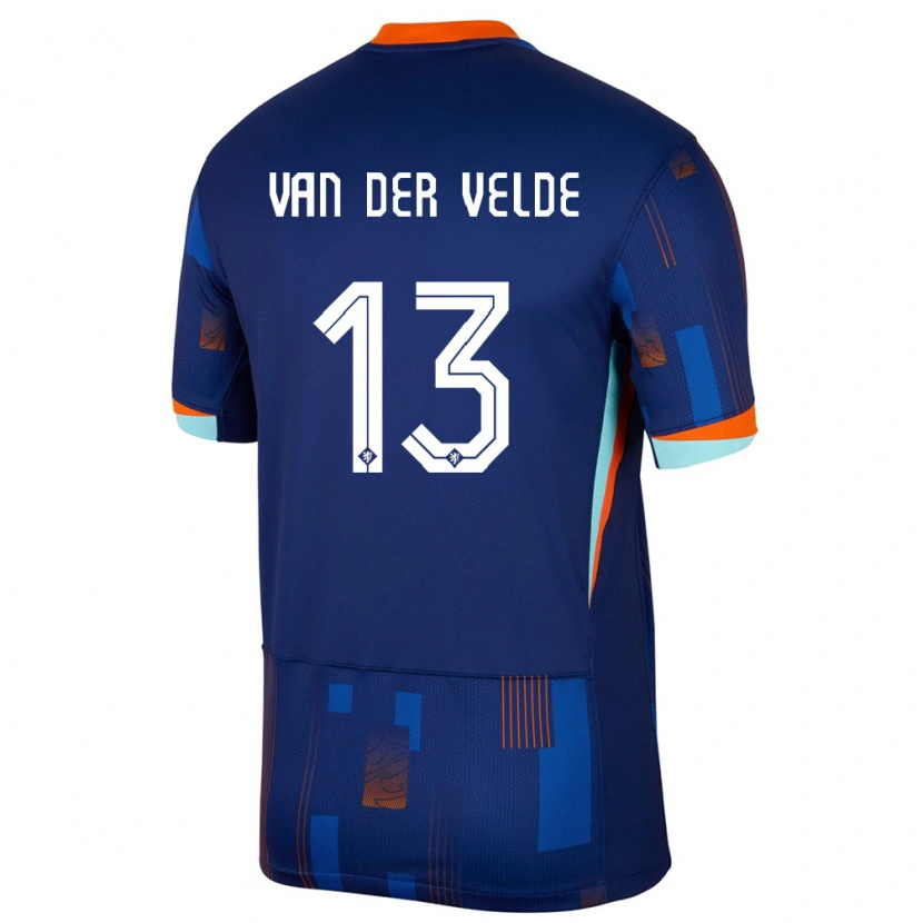 Danxen Dzieci Holandia Yordi Van Der Velde #13 Niebieski Wyjazdowa Koszulka 24-26 Koszulki Klubowe