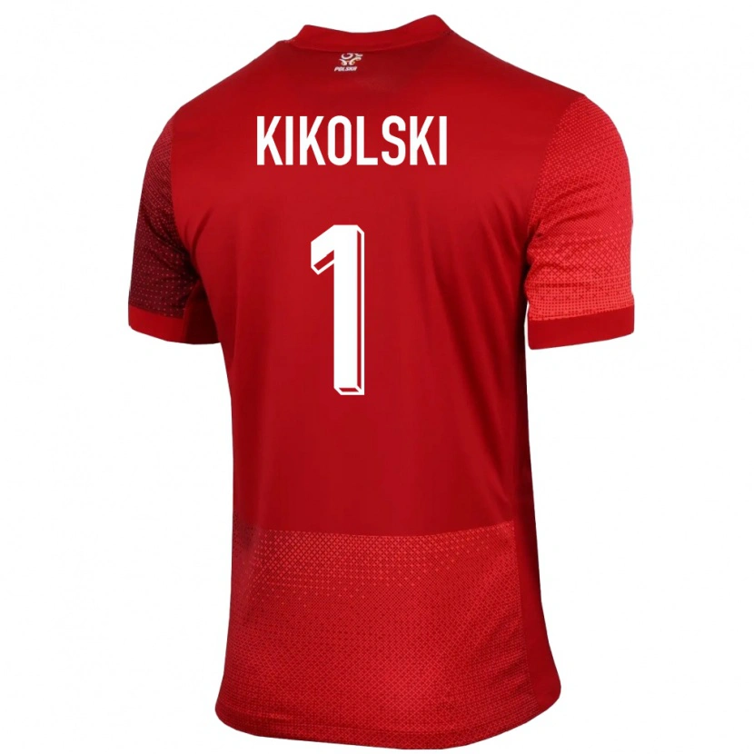 Danxen Dzieci Polska Maciej Kikolski #1 Czerwony Wyjazdowa Koszulka 24-26 Koszulki Klubowe