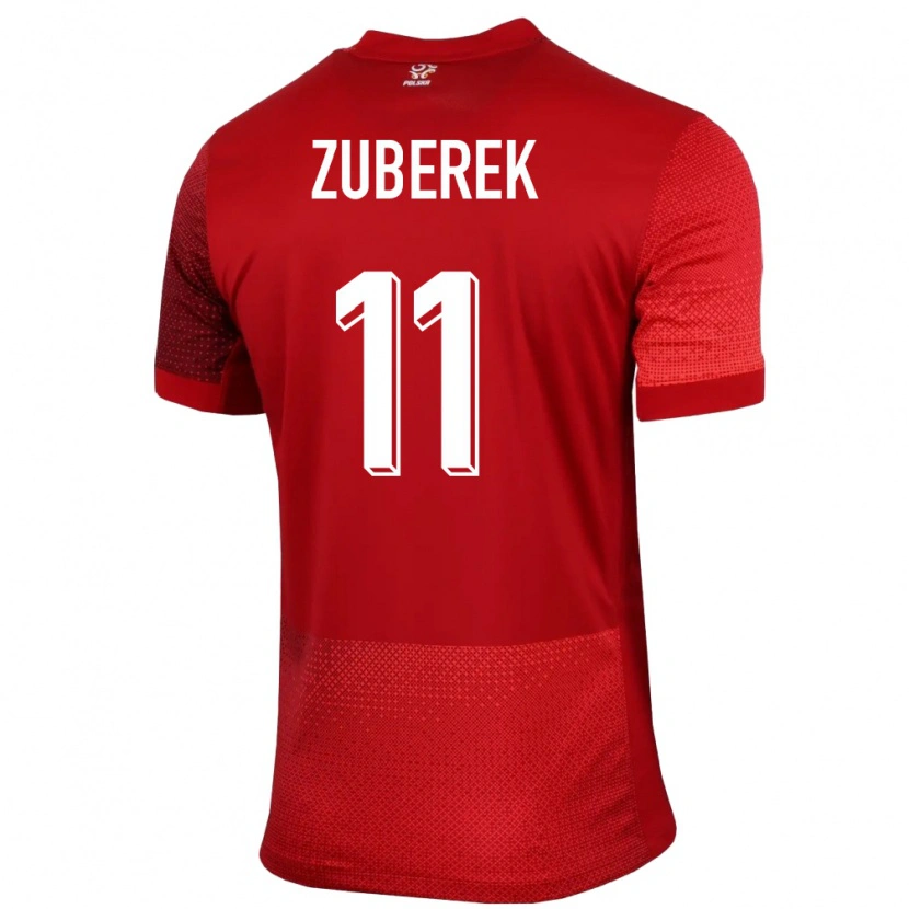 Danxen Dzieci Polska Jan Żuberek #11 Czerwony Wyjazdowa Koszulka 24-26 Koszulki Klubowe