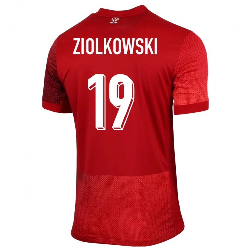 Danxen Dzieci Polska Jan Ziolkowski #19 Czerwony Wyjazdowa Koszulka 24-26 Koszulki Klubowe