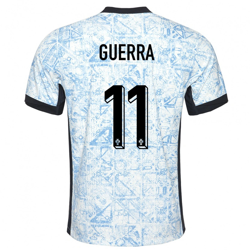 Danxen Dzieci Portugalia Gustavo Guerra #11 Kremowy Niebieski Wyjazdowa Koszulka 24-26 Koszulki Klubowe