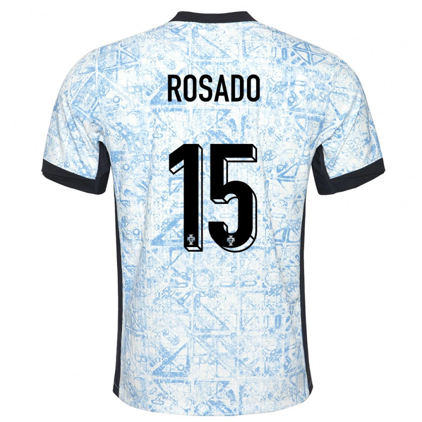 Danxen Dzieci Portugalia Alexandre Rosado #15 Kremowy Niebieski Wyjazdowa Koszulka 24-26 Koszulki Klubowe