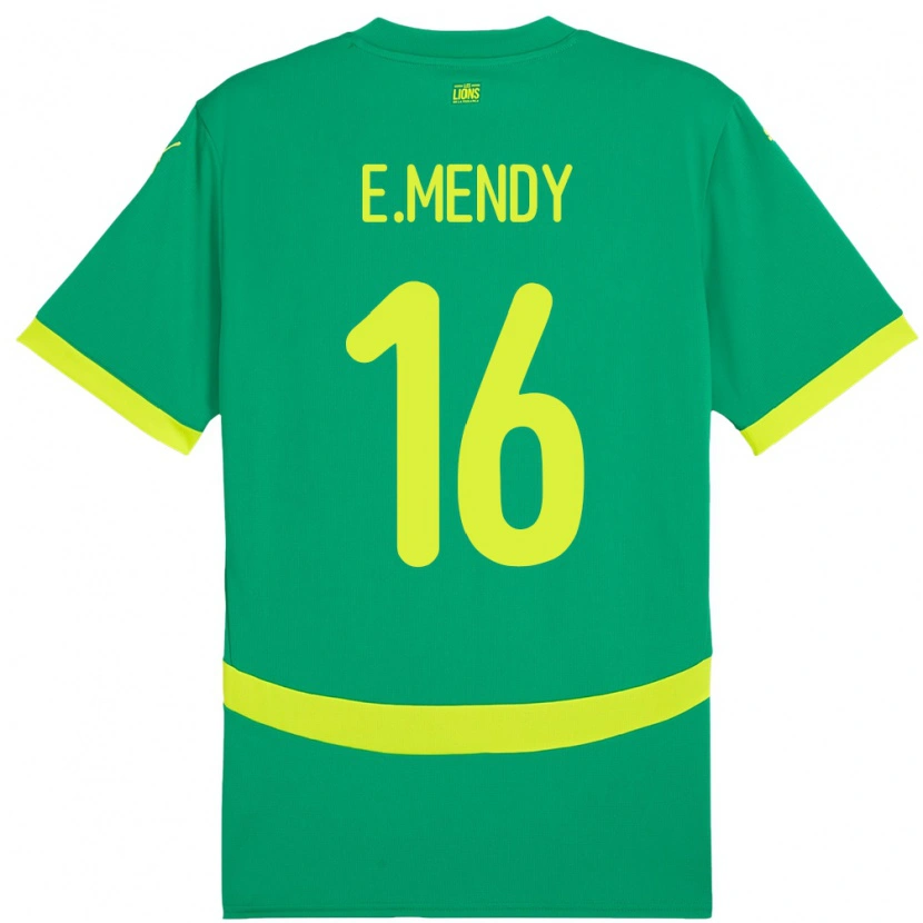 Danxen Dzieci Senegal Edouard Mendy #16 Zielony Wyjazdowa Koszulka 24-26 Koszulki Klubowe