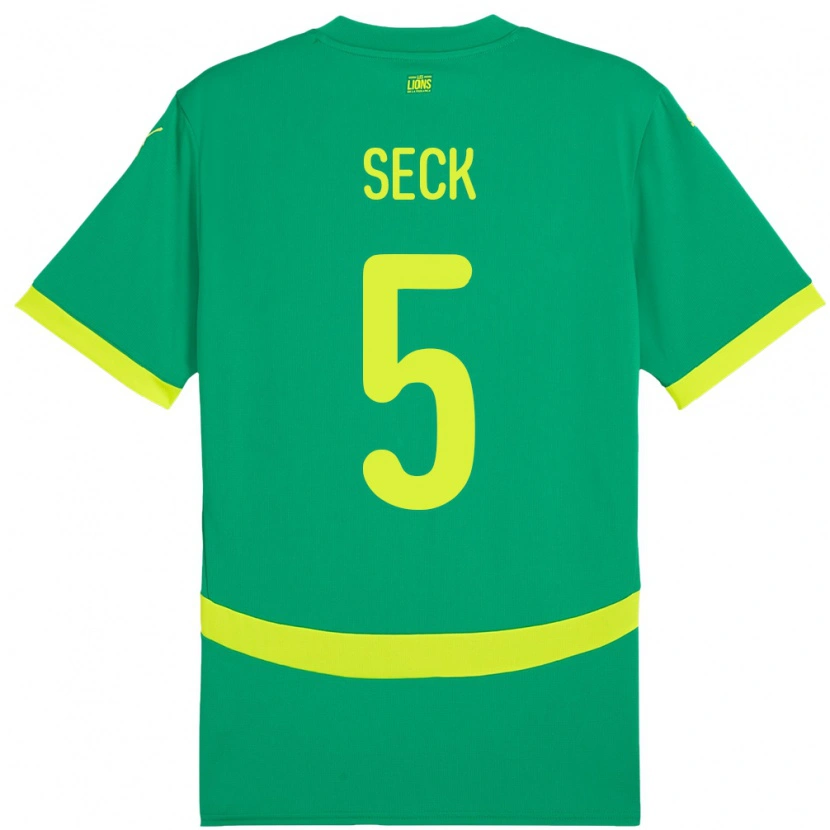 Danxen Dzieci Senegal Ibrahima Seck #5 Zielony Wyjazdowa Koszulka 24-26 Koszulki Klubowe