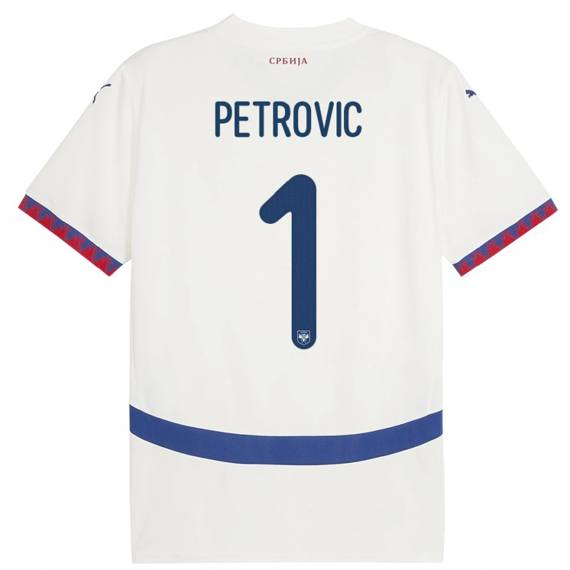 Danxen Dzieci Serbia Djordje Petrovic #1 Biały Wyjazdowa Koszulka 24-26 Koszulki Klubowe