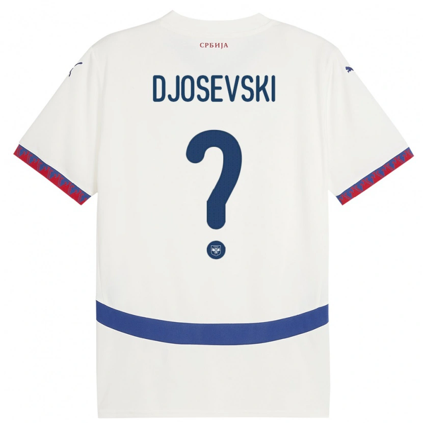 Danxen Dzieci Serbia Stefan Djosevski #0 Biały Wyjazdowa Koszulka 24-26 Koszulki Klubowe